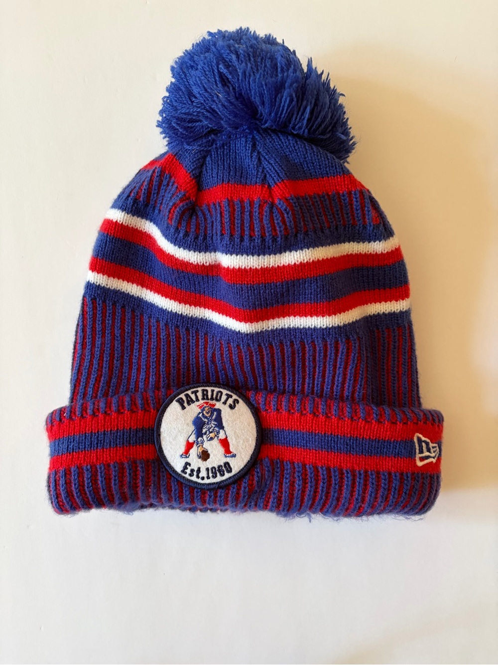 New England Patriots NFL New Era Pom Winter Beanie Adult One Sz Fits Most.